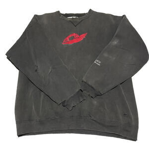 VTG Santee HVYWT Comsearch Sweatshirt Men Large L Red Crewneck Black Distressed